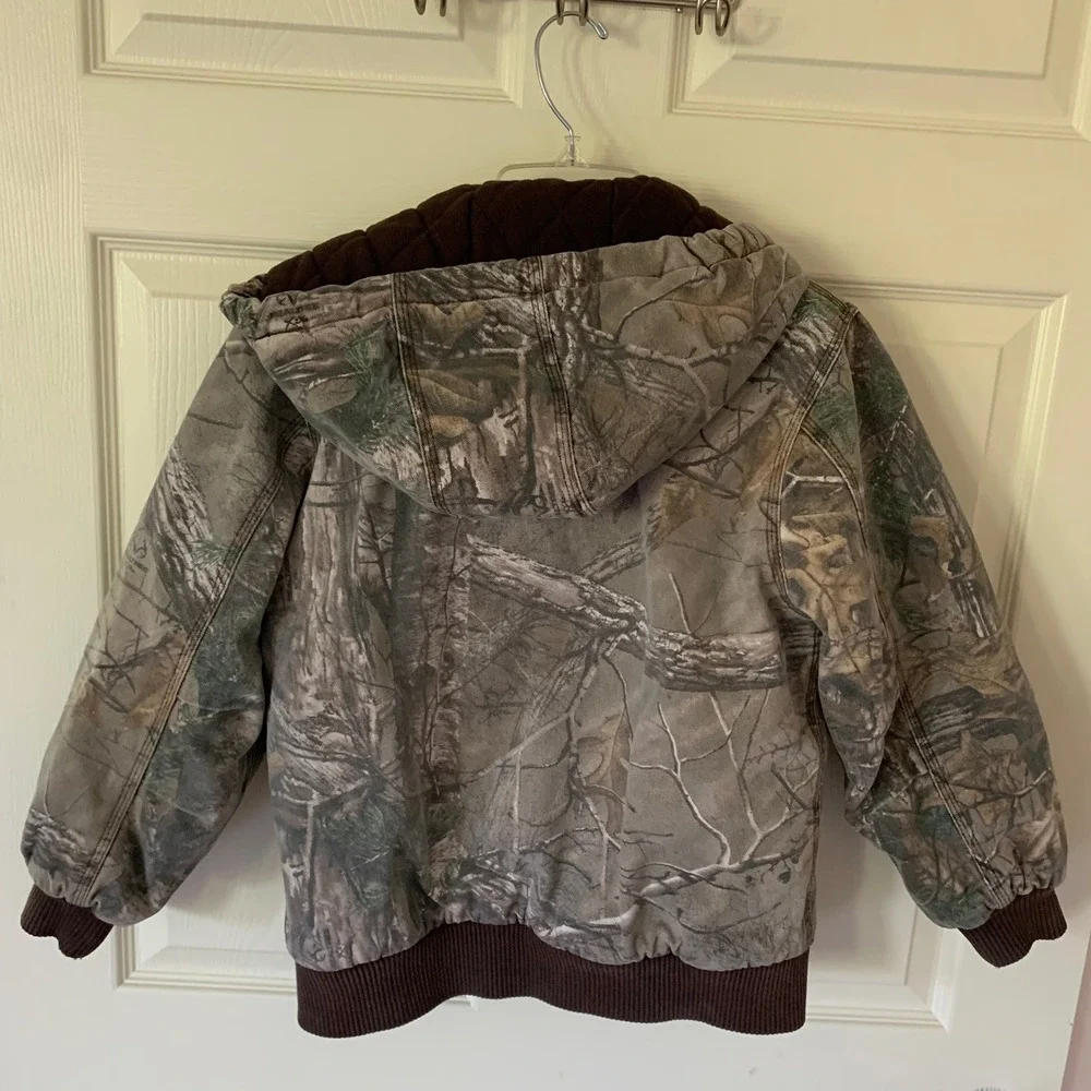 Carhartt Kids M 10-12 Active Jacket Realtree Camo Quilted Lined Hooded Canvas